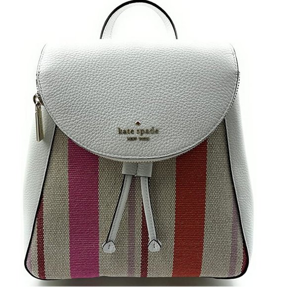 Kate Spade Leila Med Flap Stripe Canvas Backpack main image 5